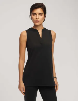 Sleeveless Split Neck Anne Deluxe Tank- Sale