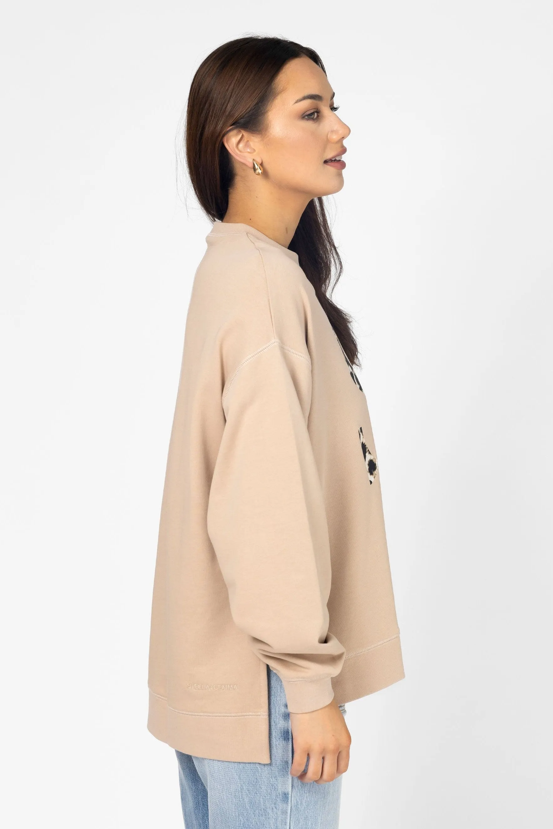 Stella   Gemma Sunday Sweater Leopard Logo Concrete