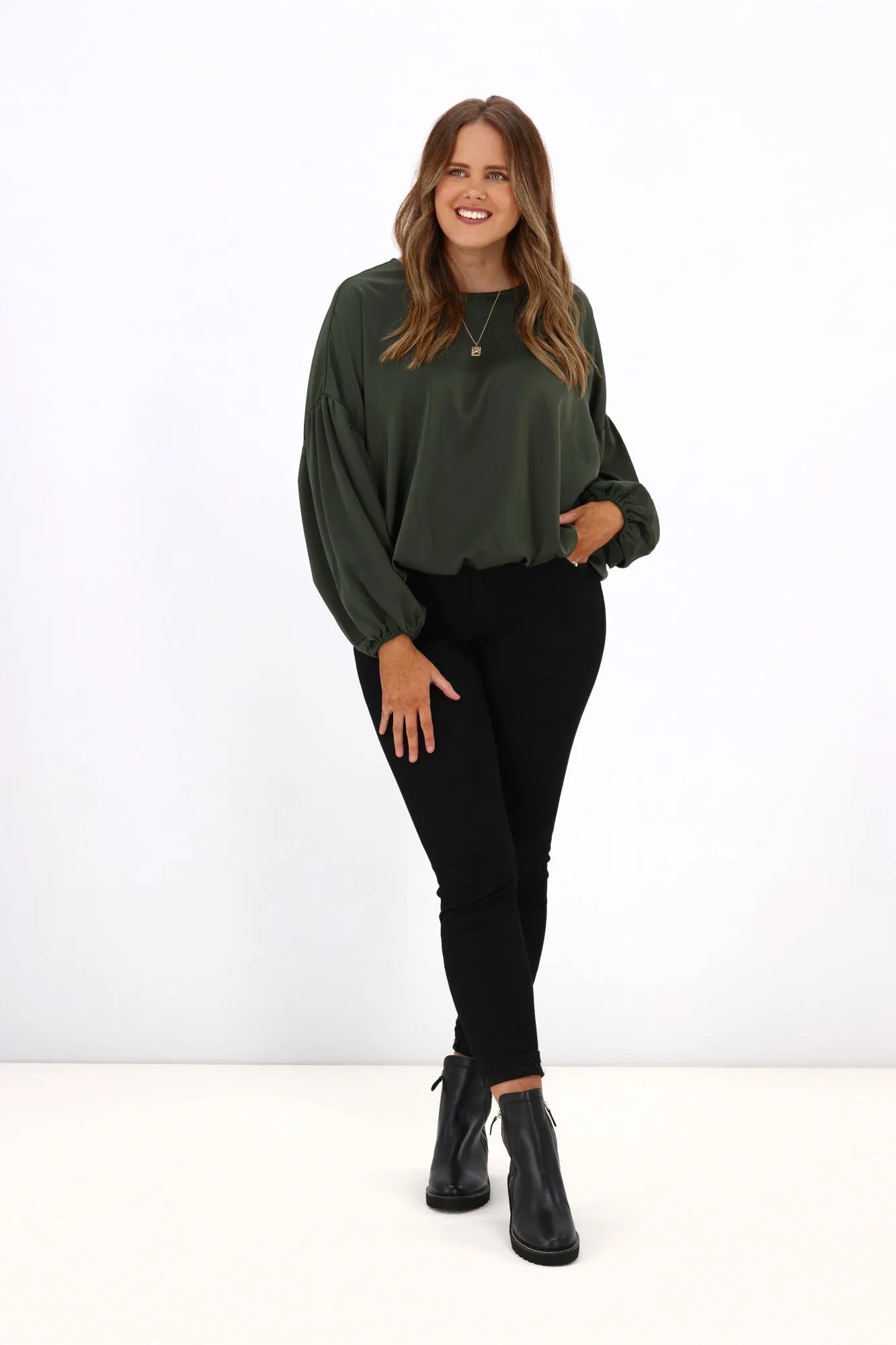 Stella   Gemma Theo Blouse Khaki Green