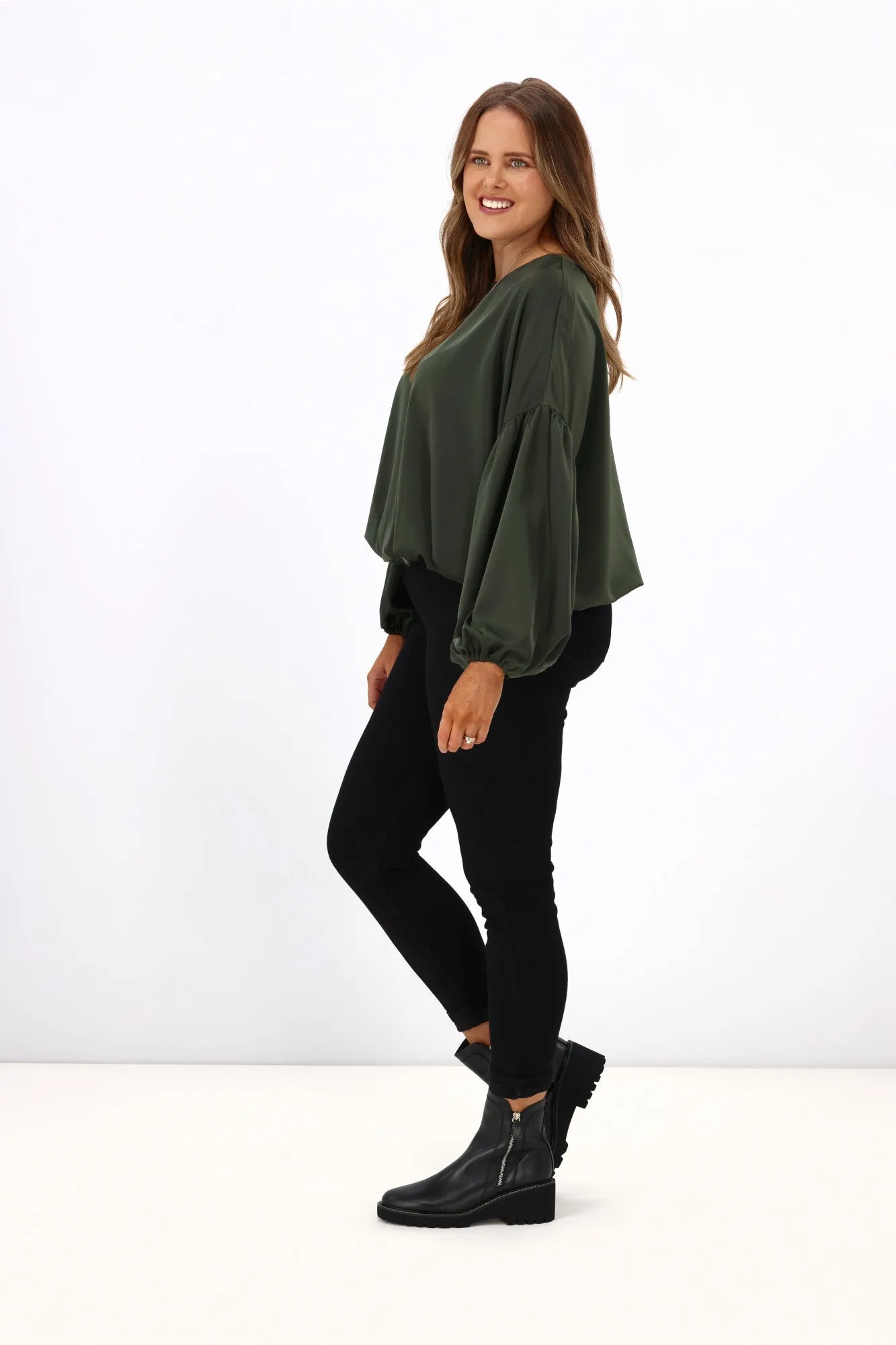 Stella   Gemma Theo Blouse Khaki Green