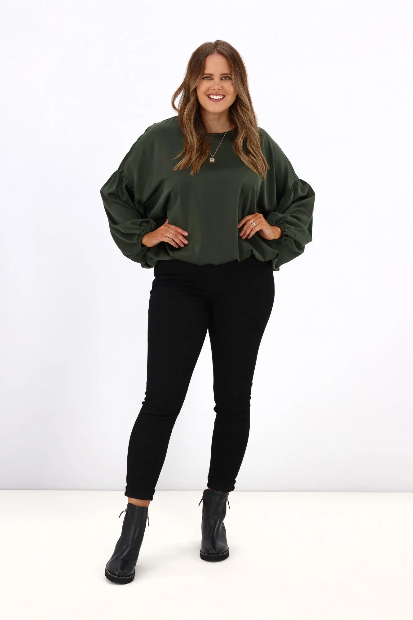 Stella   Gemma Theo Blouse Khaki Green
