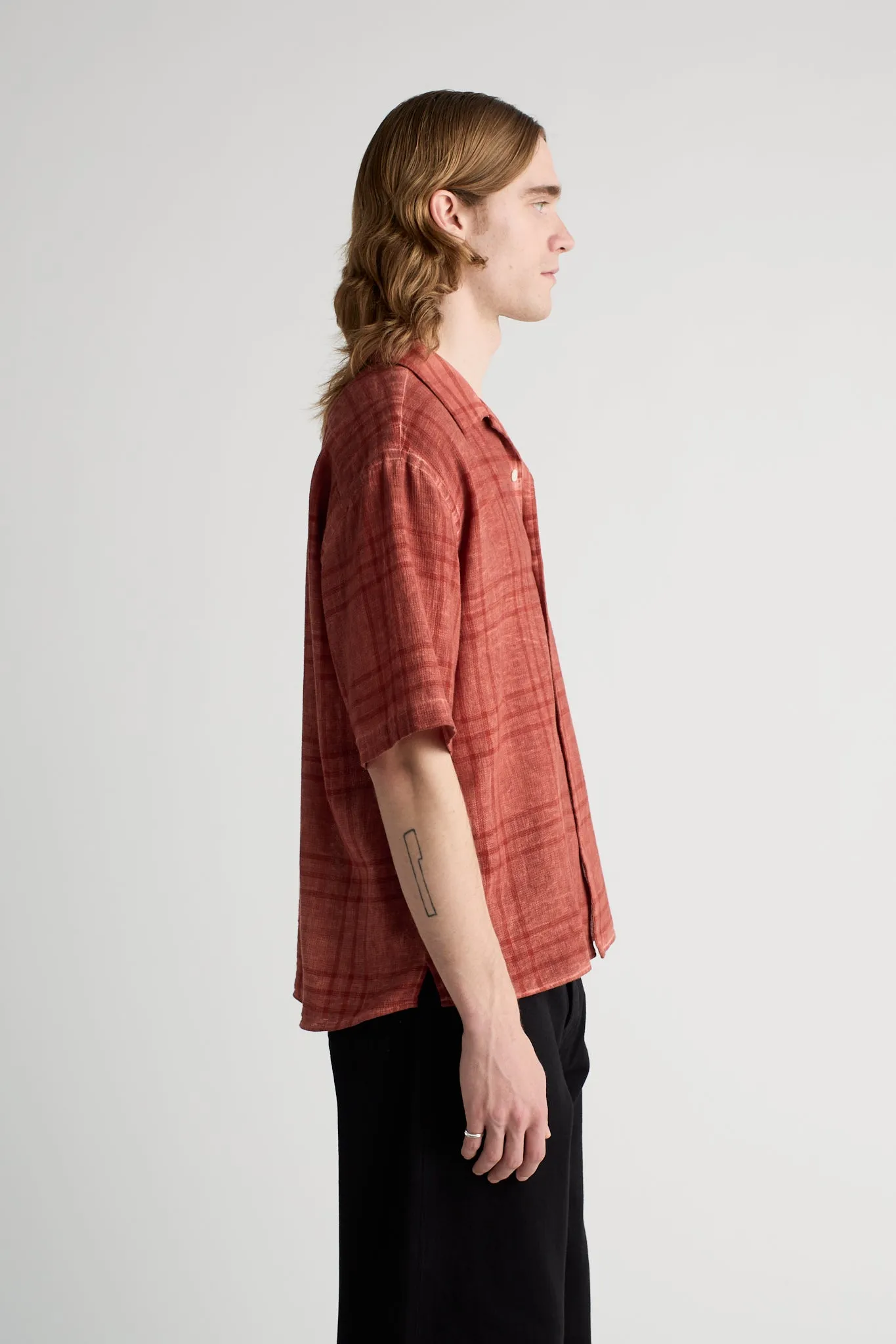 Stone Red Check Loose