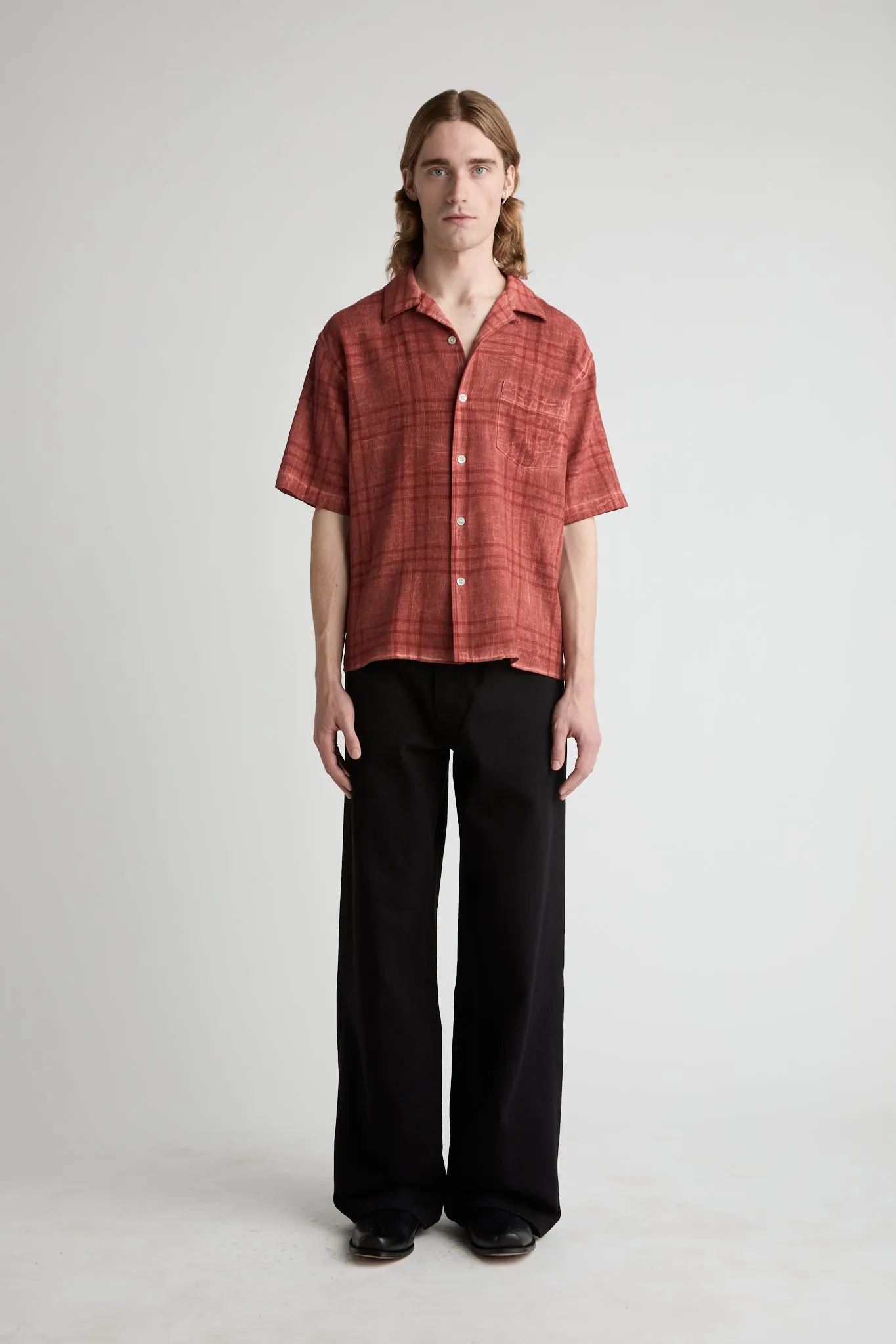 Stone Red Check Loose