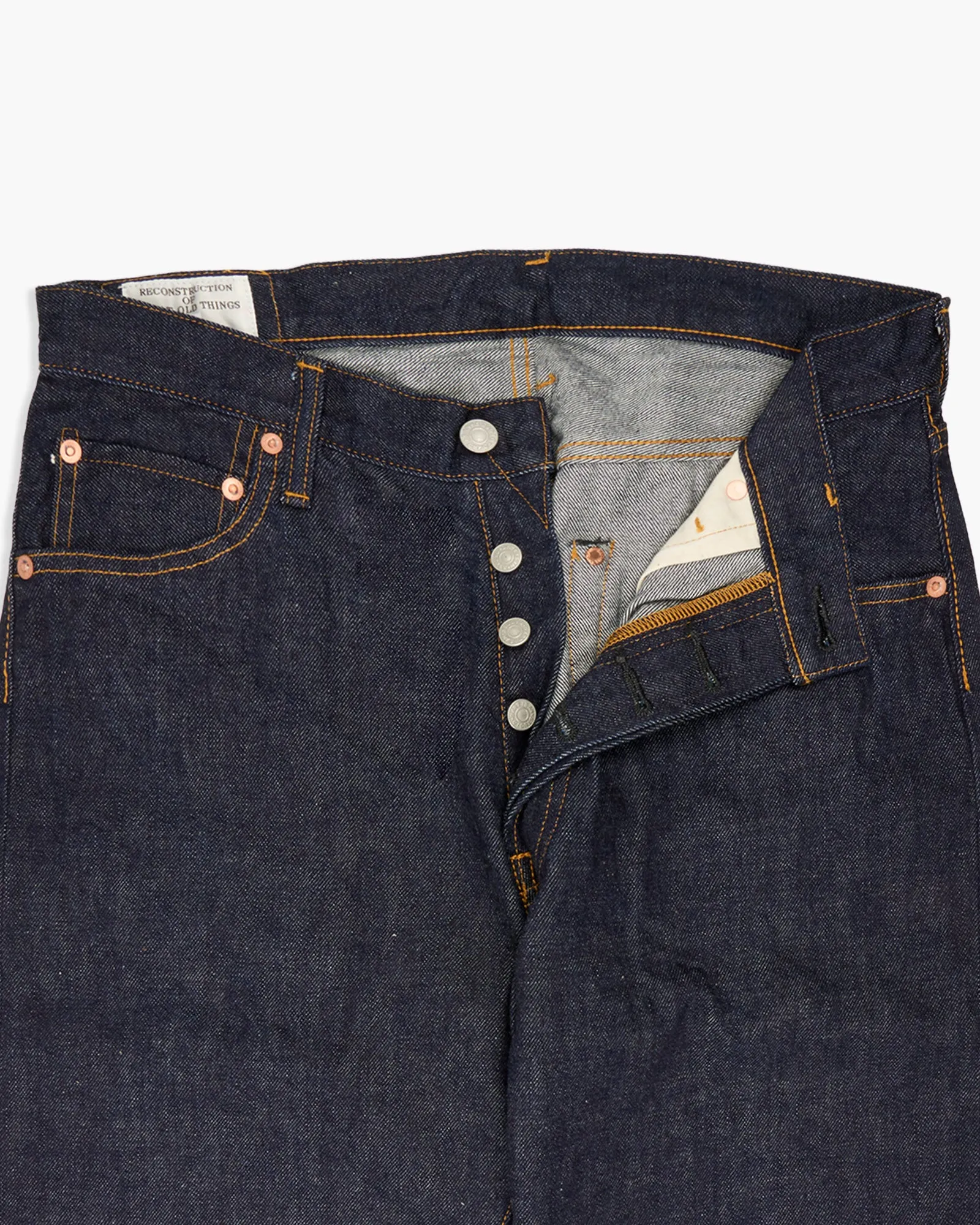 Studio D'Artisan D1890 13oz Selvedge Loose Straight Mens Jeans - Onewash