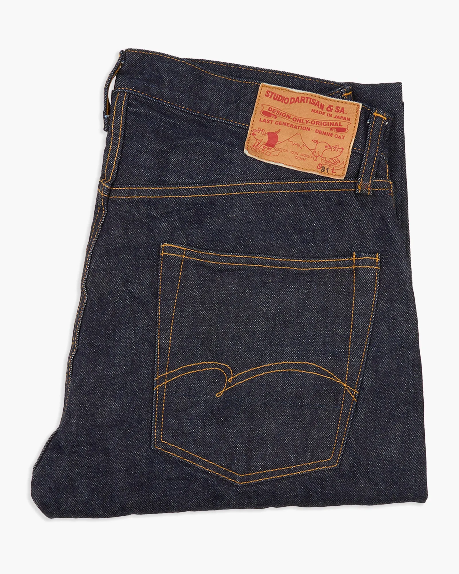 Studio D'Artisan D1890 13oz Selvedge Loose Straight Mens Jeans - Onewash