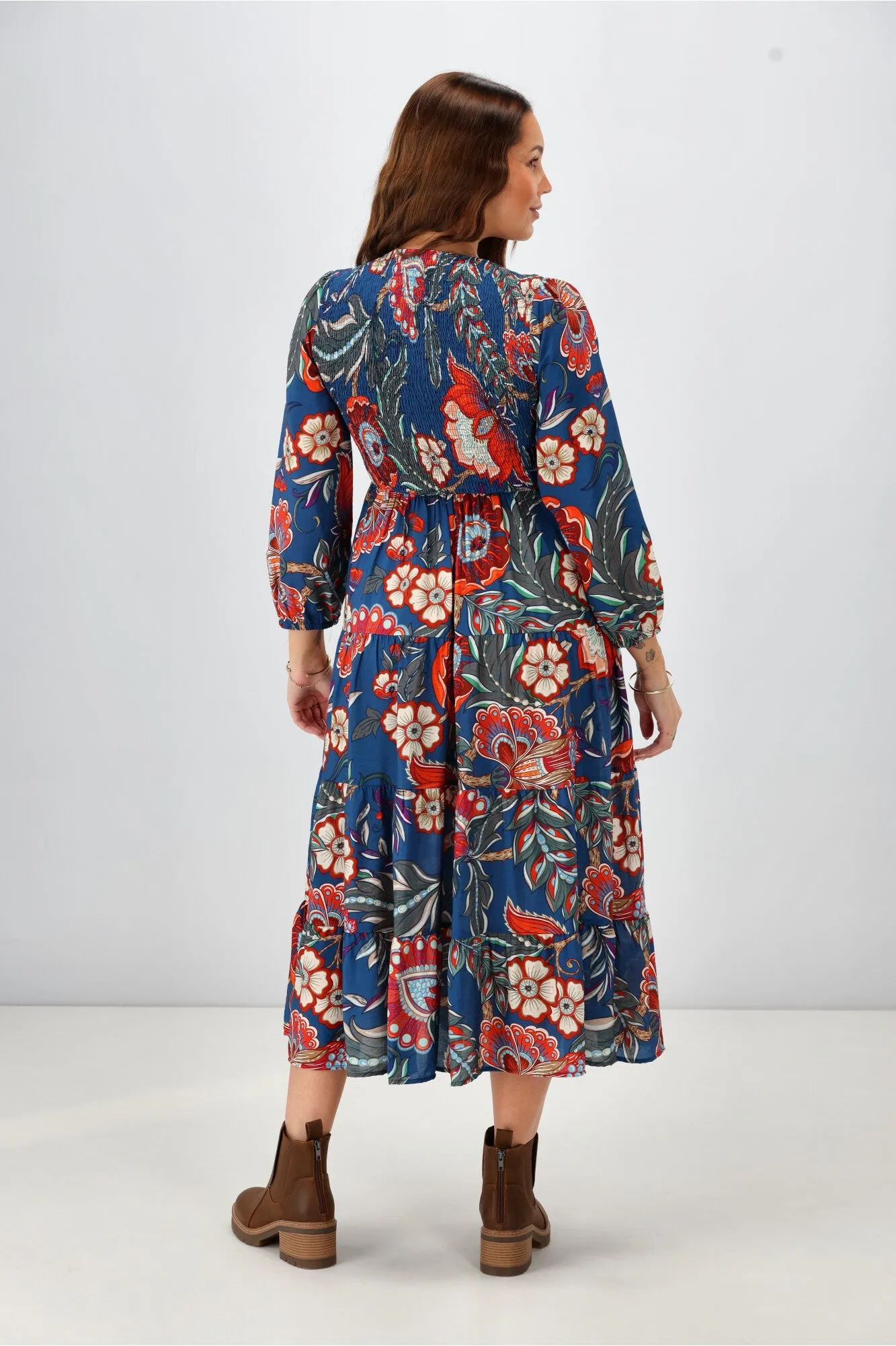Sunday Boho Emerie Dress Paisley Print Blue