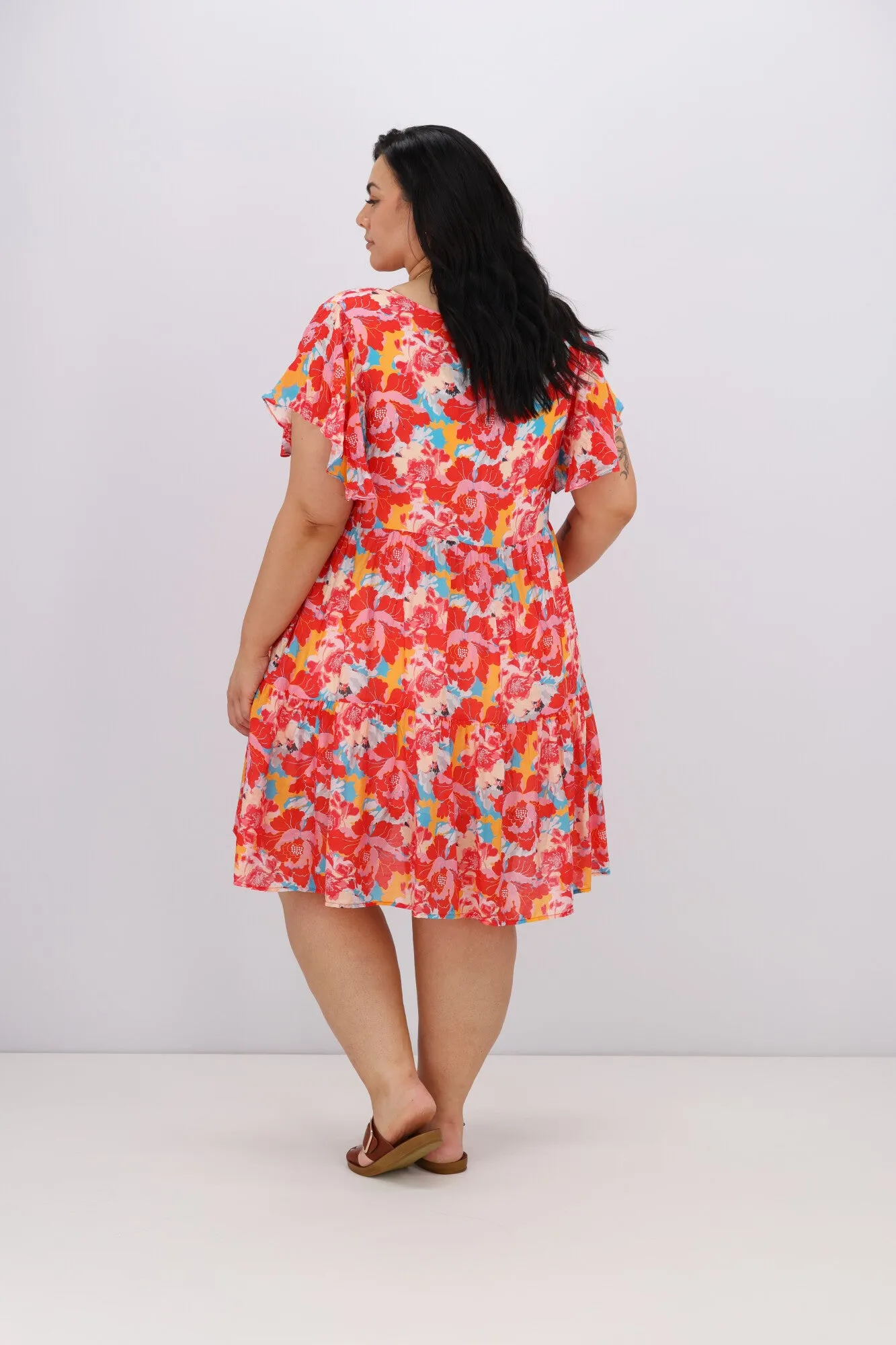 Sunday Boho Siren Dress Red Floral