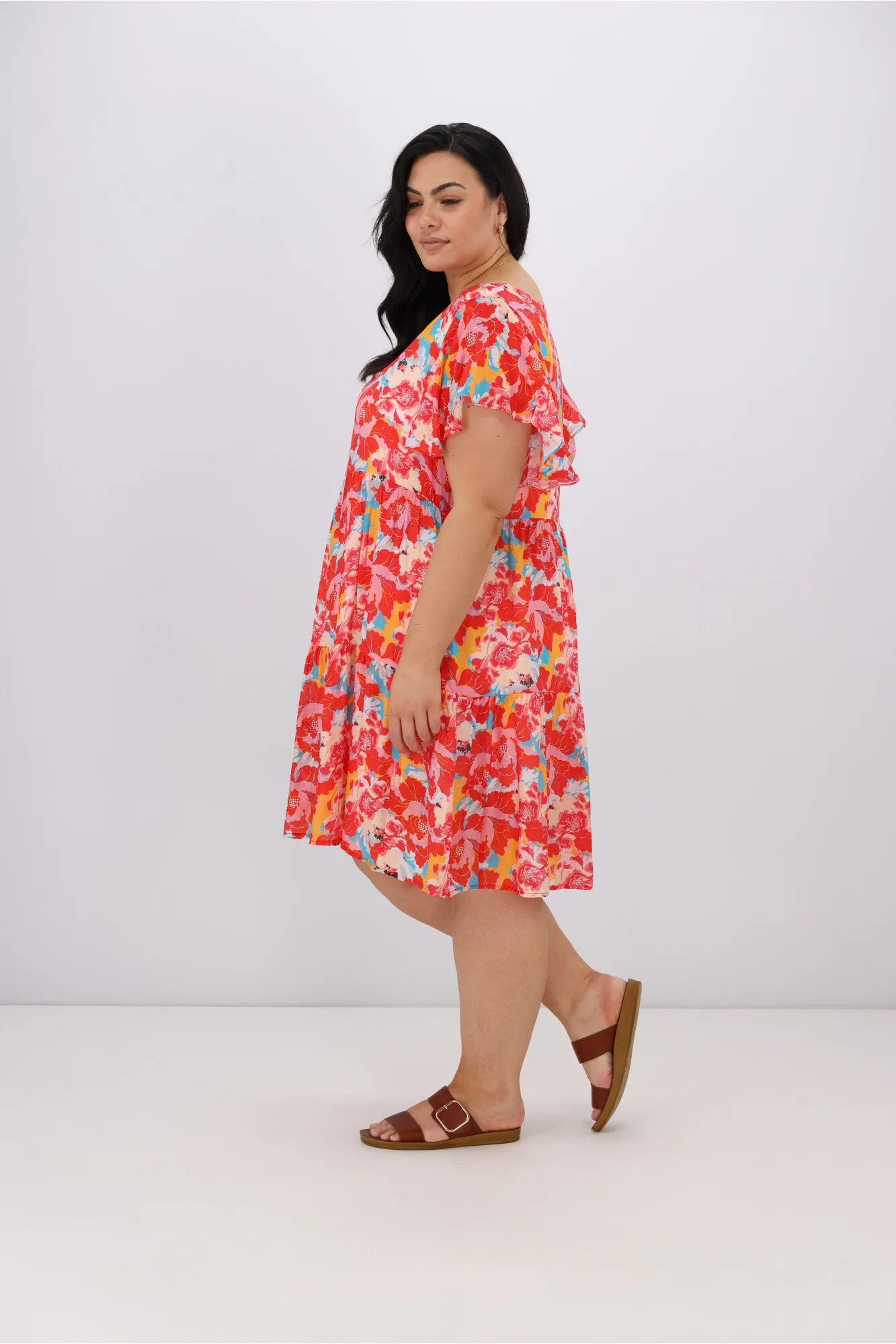 Sunday Boho Siren Dress Red Floral
