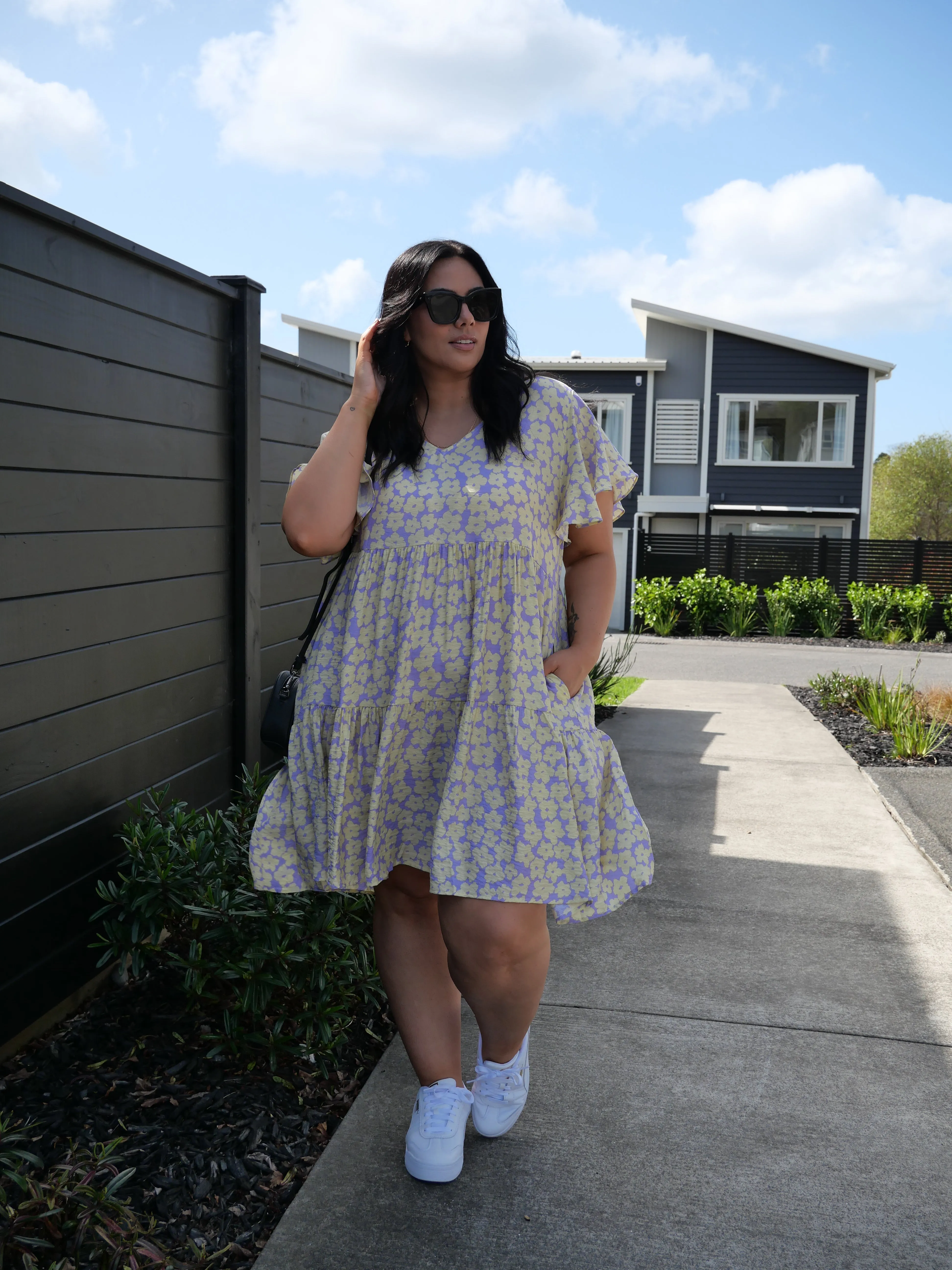 Sunday Boho Violet Dress Lilac Floral