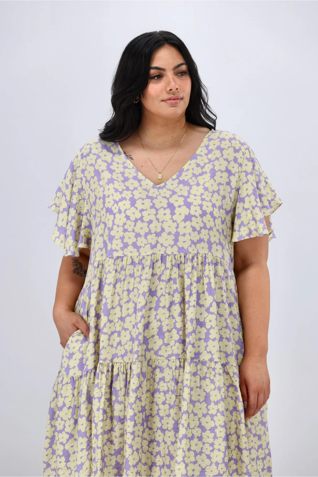 Sunday Boho Violet Dress Lilac Floral