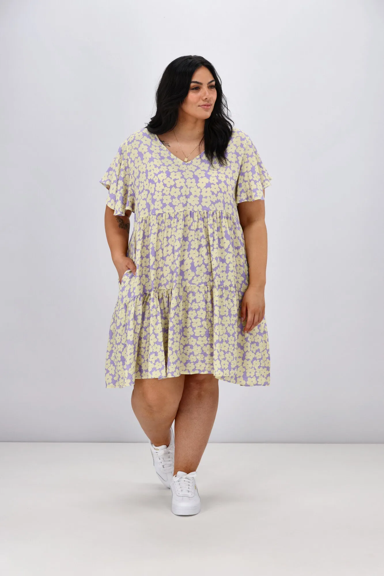 Sunday Boho Violet Dress Lilac Floral