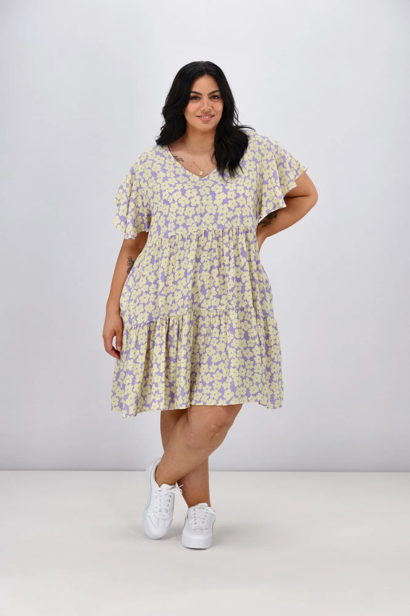 Sunday Boho Violet Dress Lilac Floral
