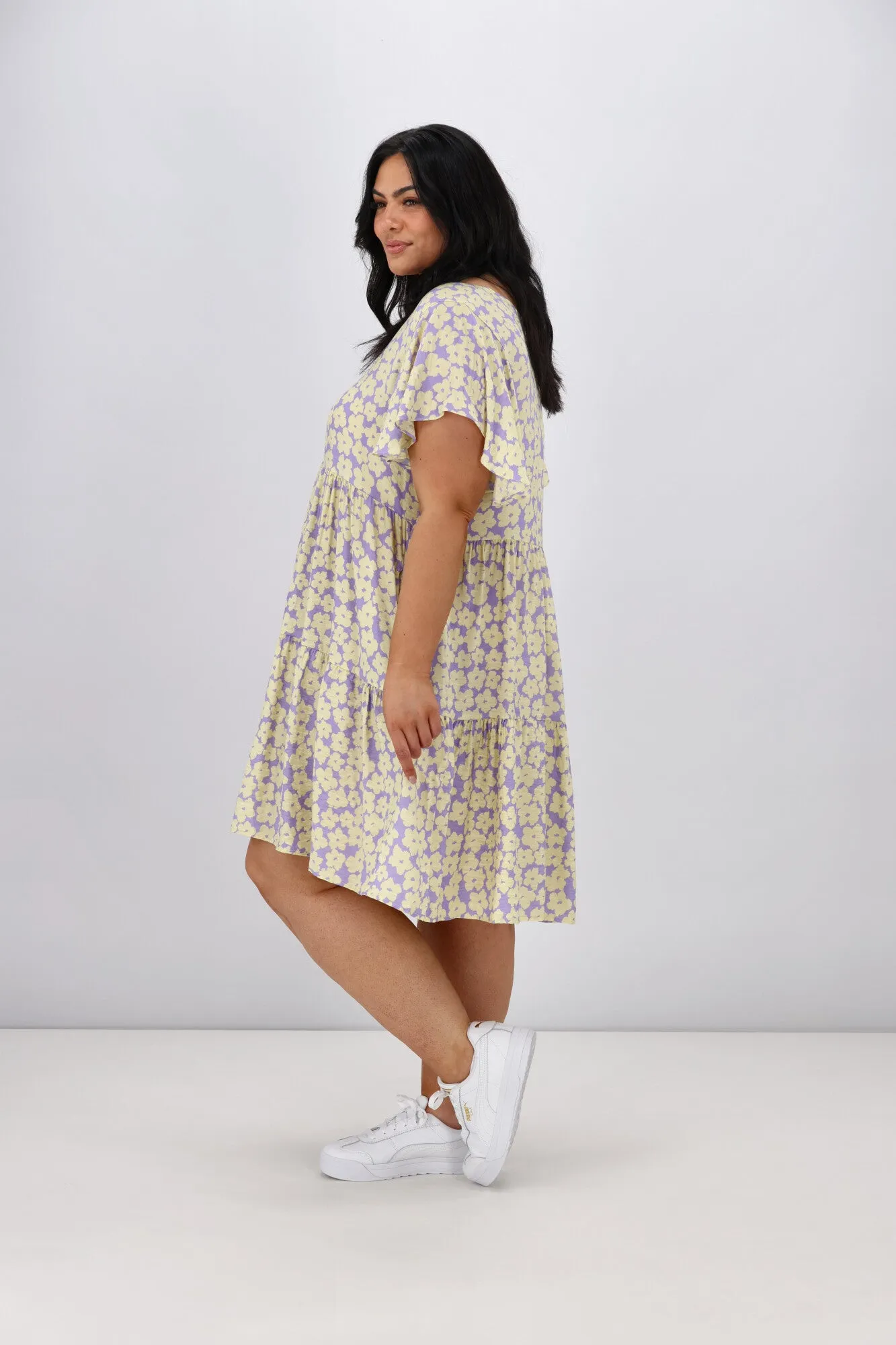 Sunday Boho Violet Dress Lilac Floral