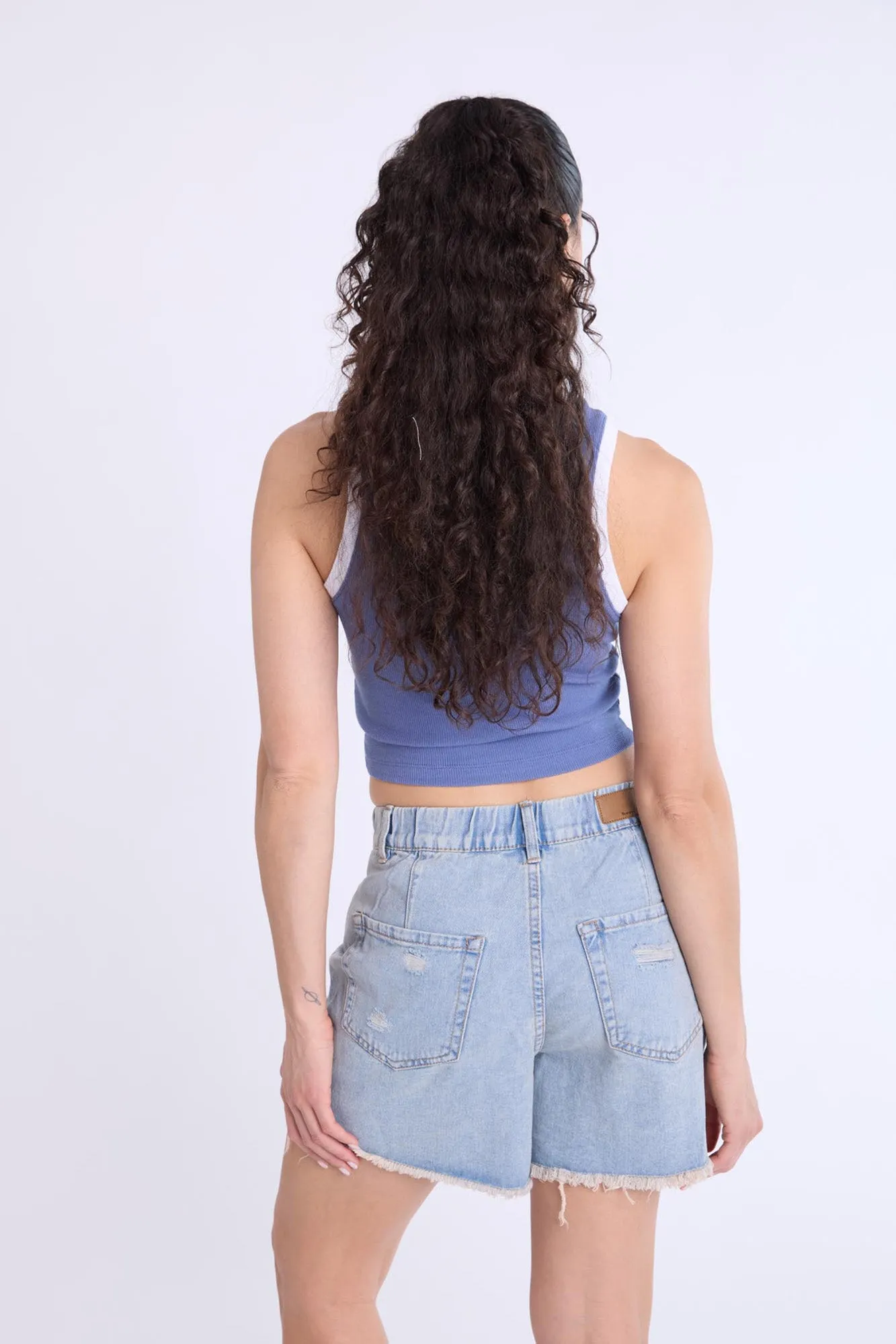 Super High Rise Comfort Waistband Baggy Denim Shorts