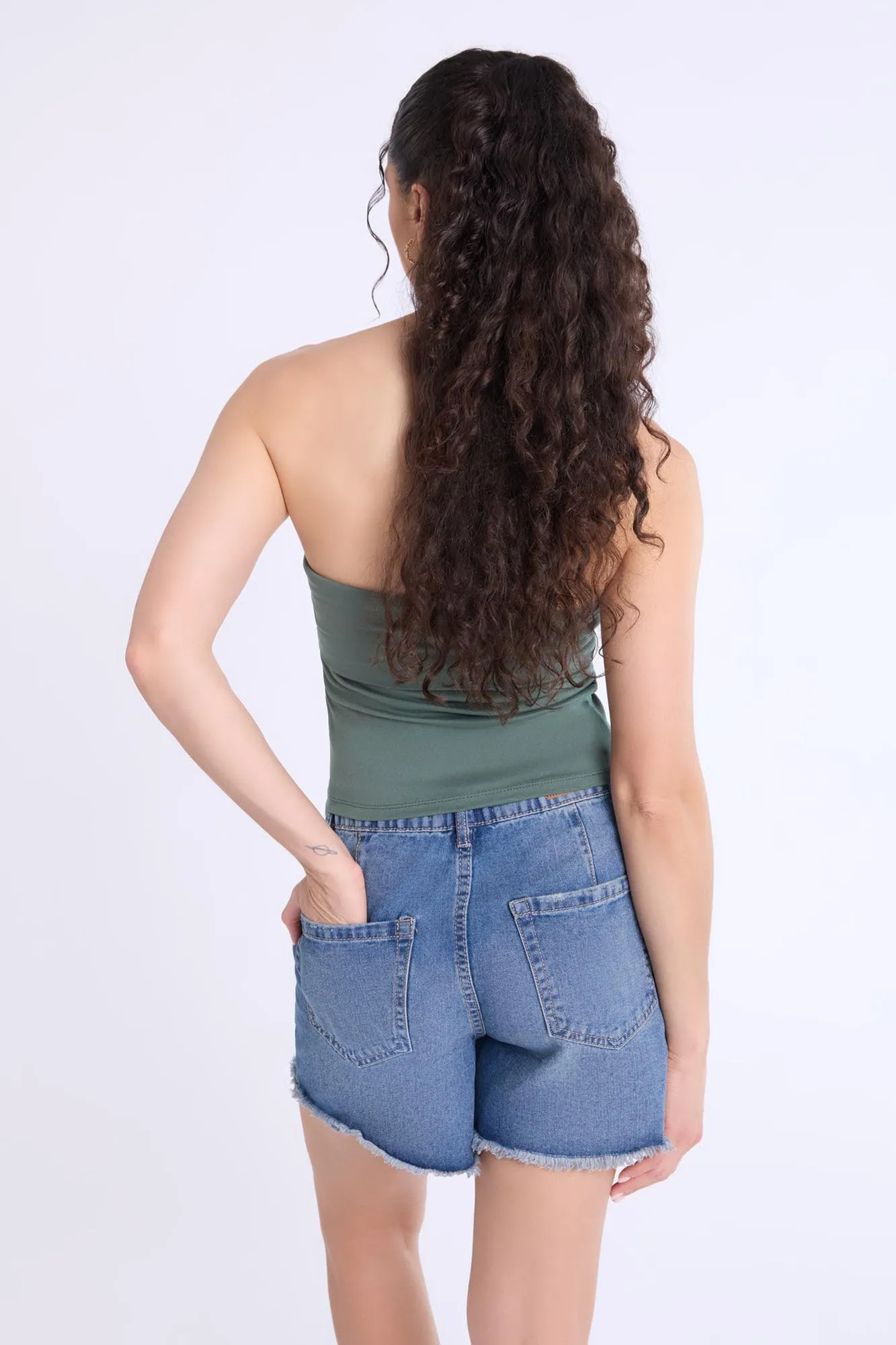 Super High Rise Comfort Waistband Baggy Denim Shorts