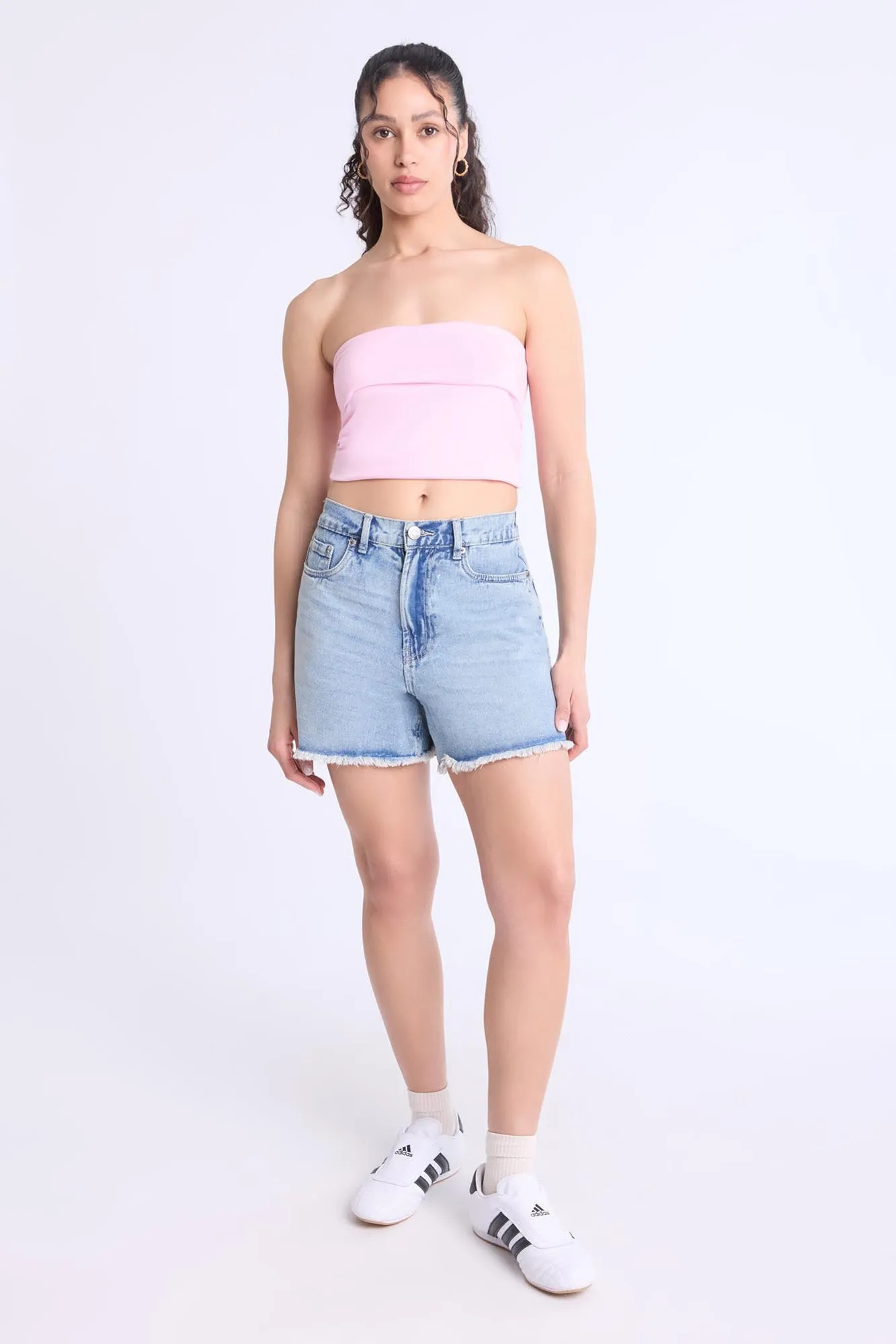 Super High Rise Comfort Waistband Baggy Denim Shorts