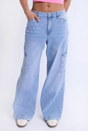 Super High Rise Wide Leg Cargo Jeans