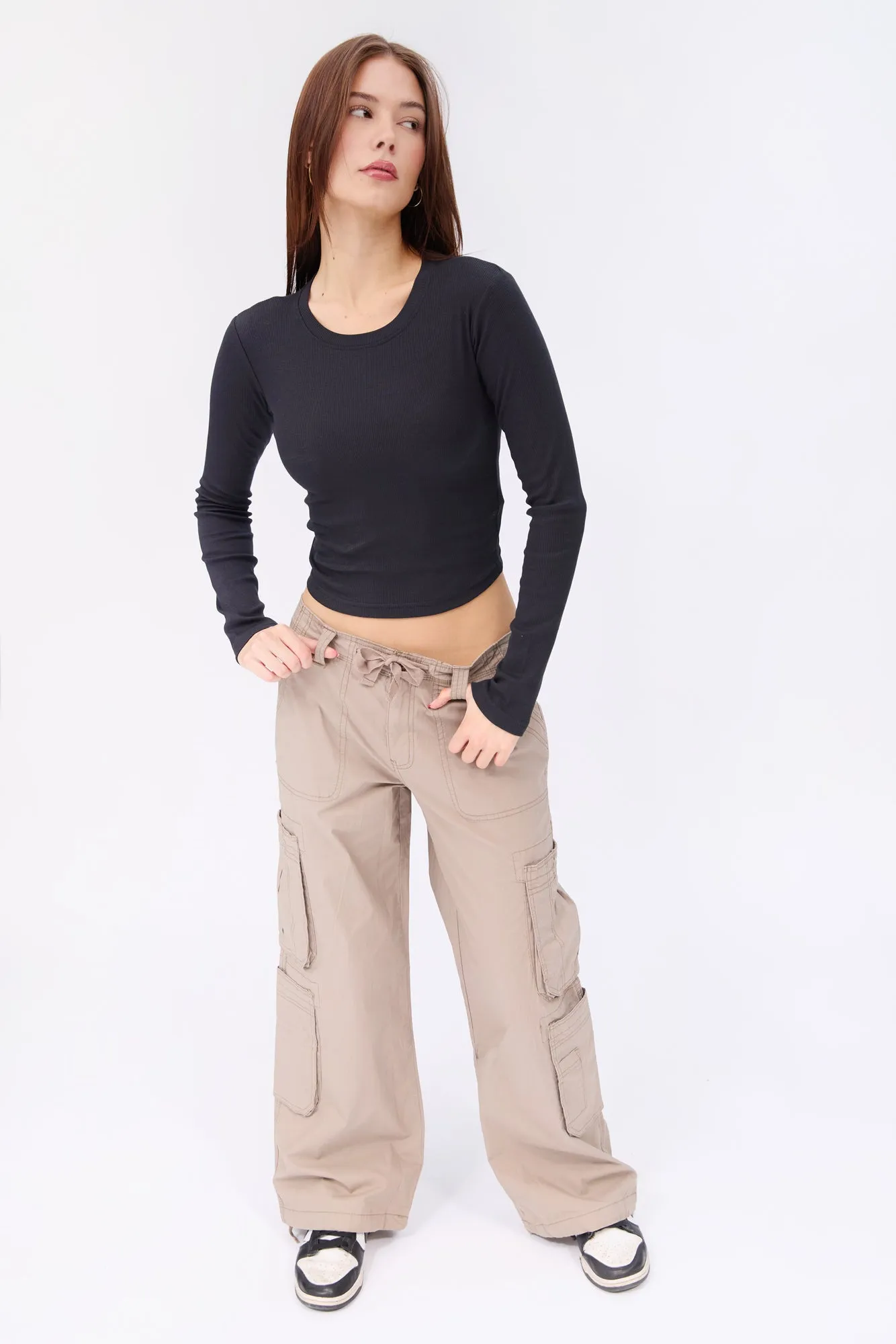 Super High Rise Wide Leg Cargo Pants