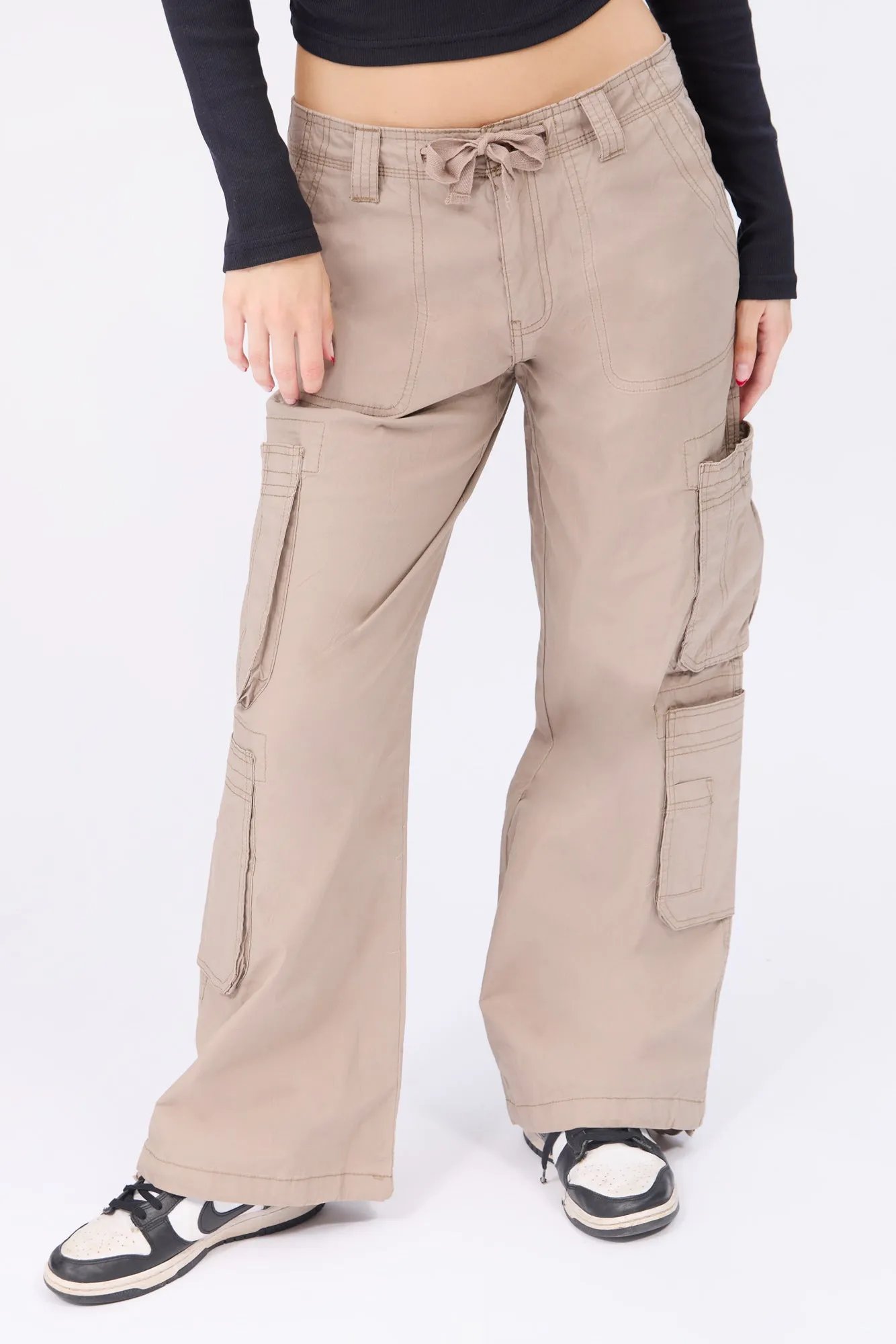 Super High Rise Wide Leg Cargo Pants