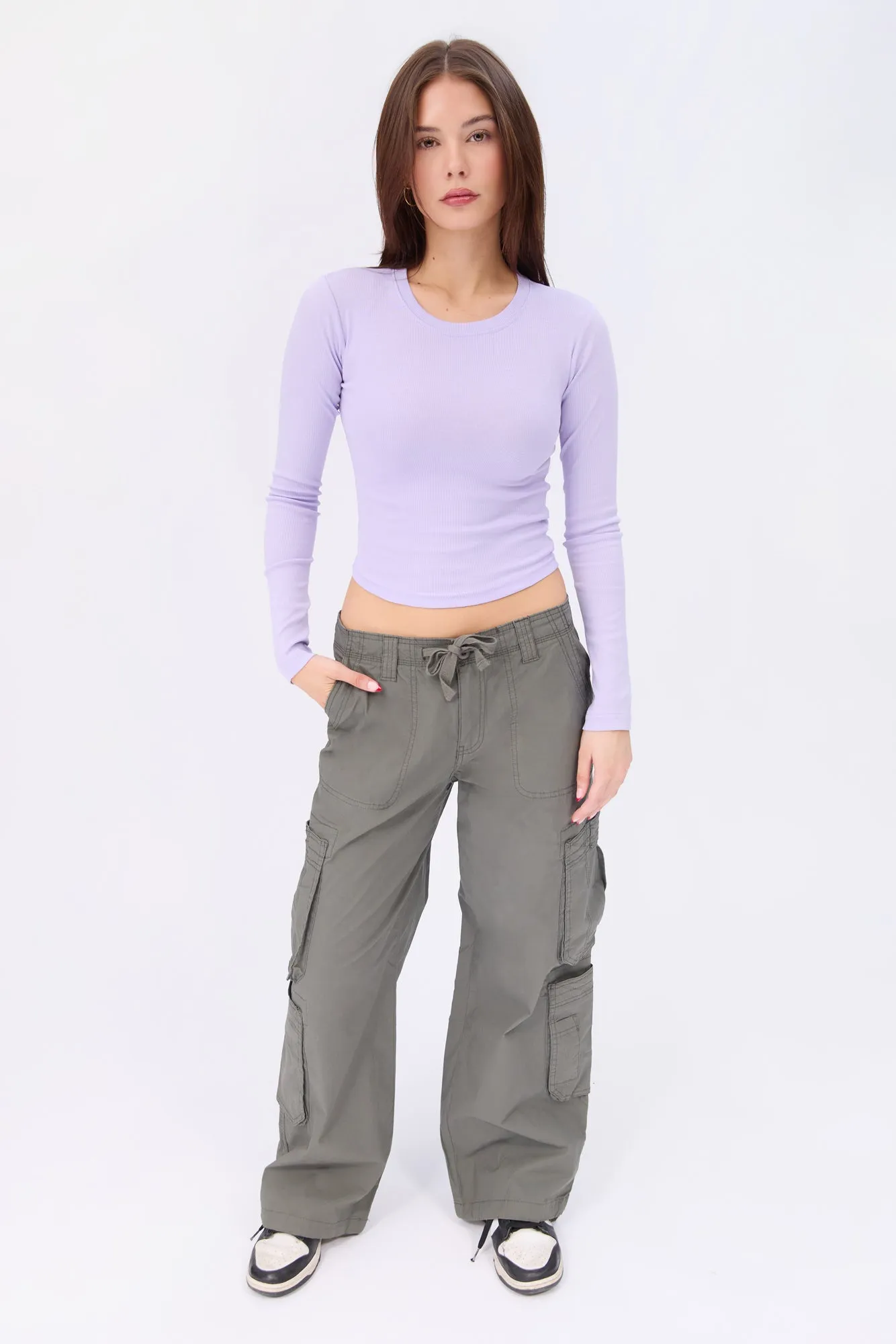 Super High Rise Wide Leg Cargo Pants