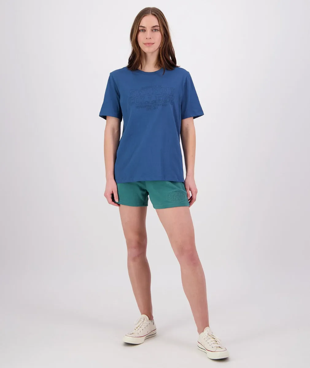 Swanndri Scholar Embroided T Shirt Tidal Teal