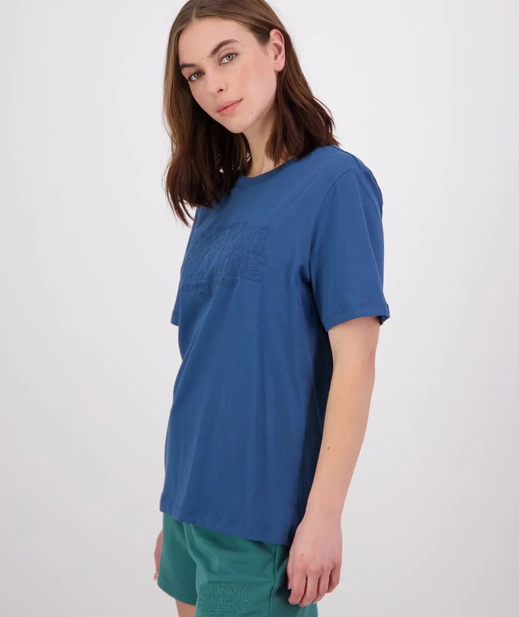 Swanndri Scholar Embroided T Shirt Tidal Teal