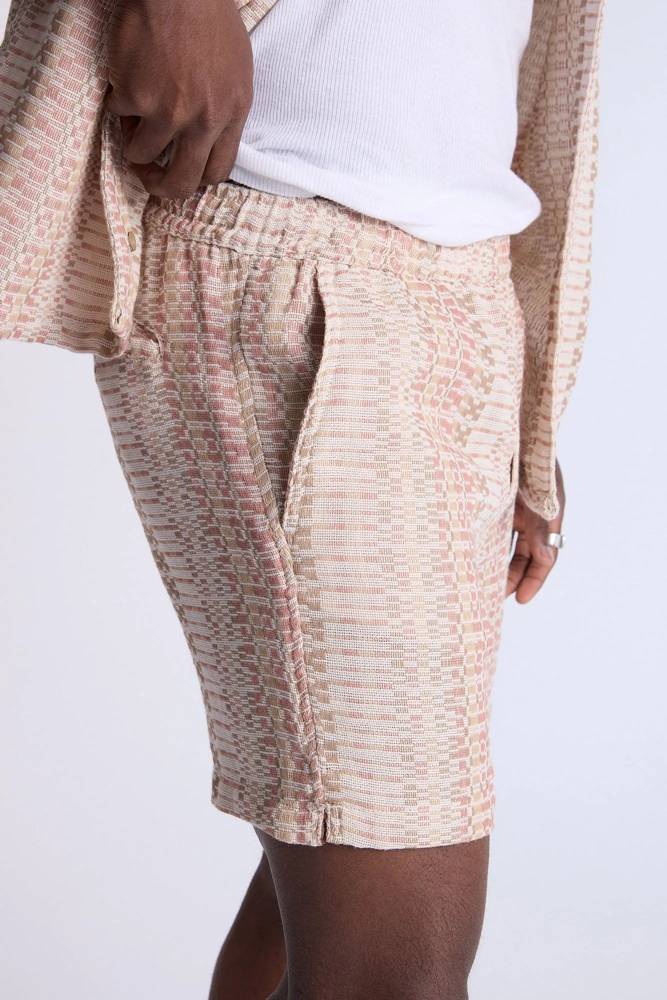 Textured Knit Pattern Shorts