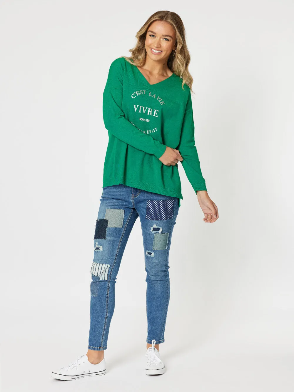 Threadz Ciest La Vie Sweat Ivy