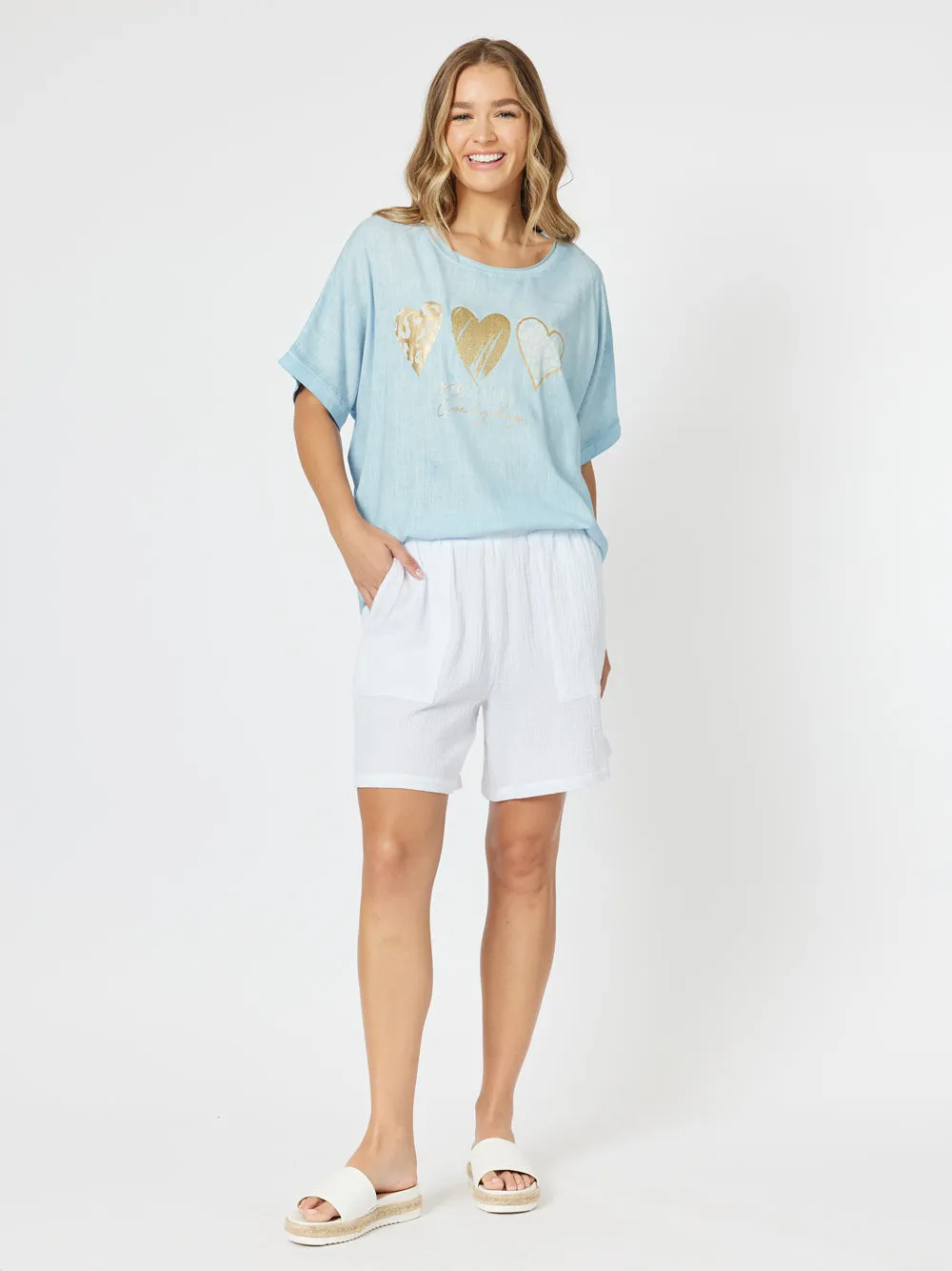 Threadz Hearts Tee Blue