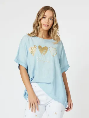 Threadz Hearts Tee Blue