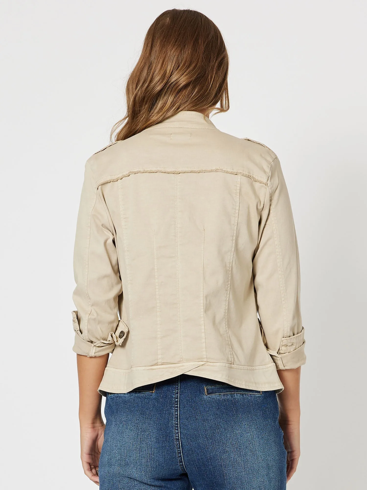 Threadz Military Denim Jacket Natural