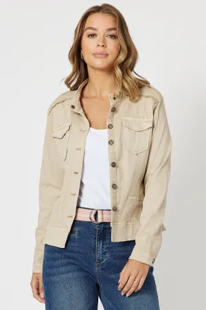 Threadz Military Denim Jacket Natural