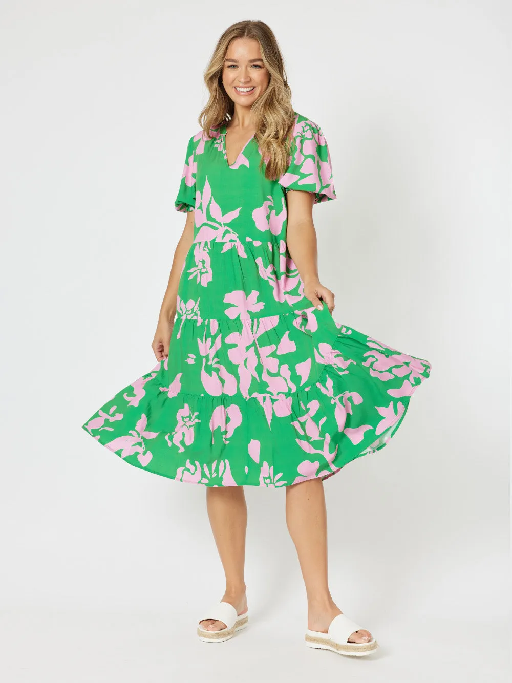 Threadz Spring Dress Emerald