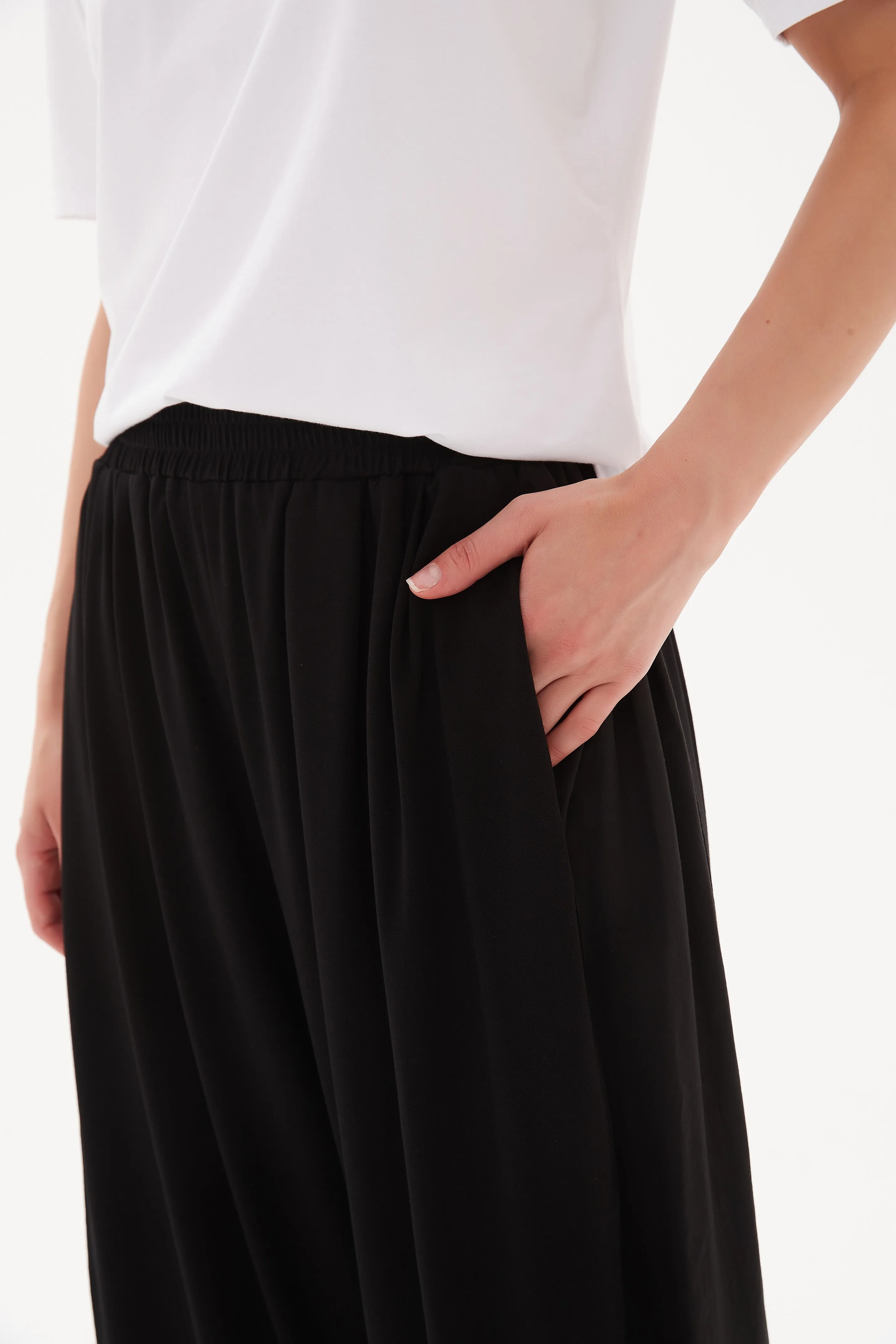 Tirelli Side Panel Palazzo Pant Black