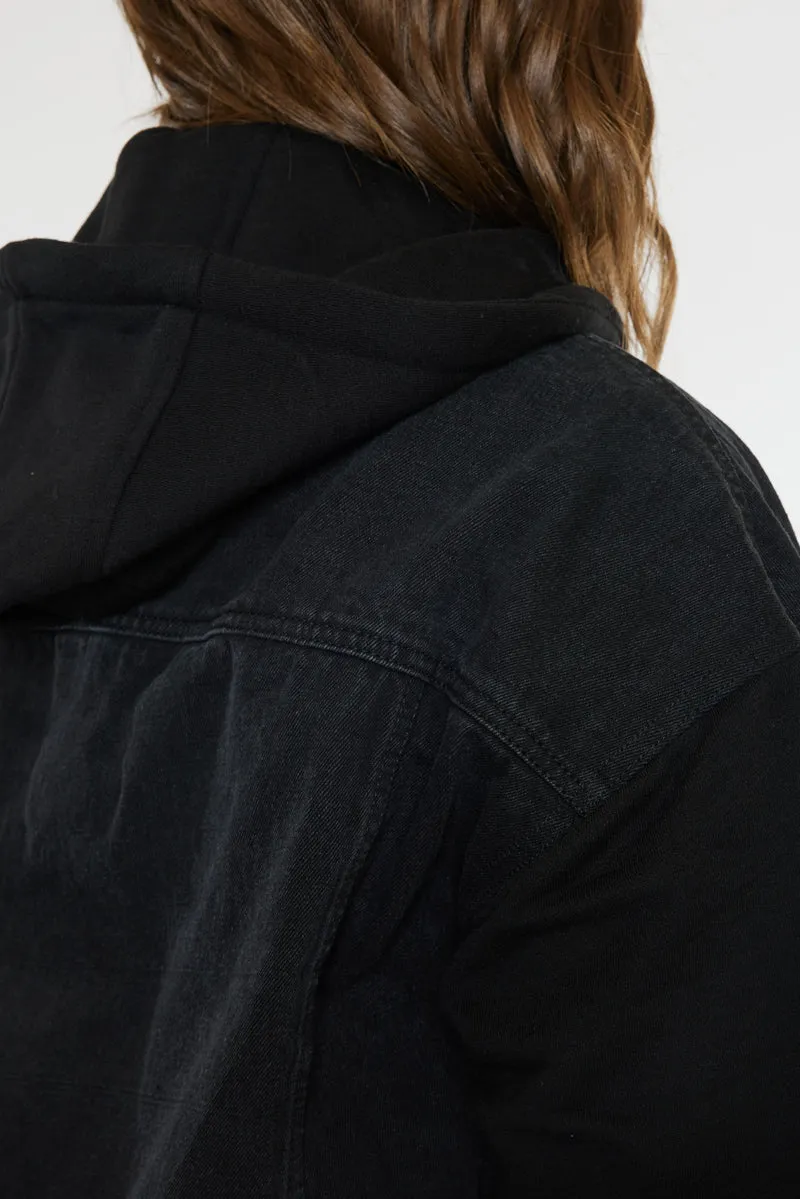 Tori Hooded Boyfriend Denim Jacket (Plus Size)