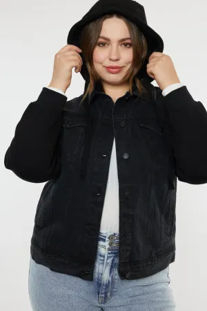 Tori Hooded Boyfriend Denim Jacket (Plus Size)