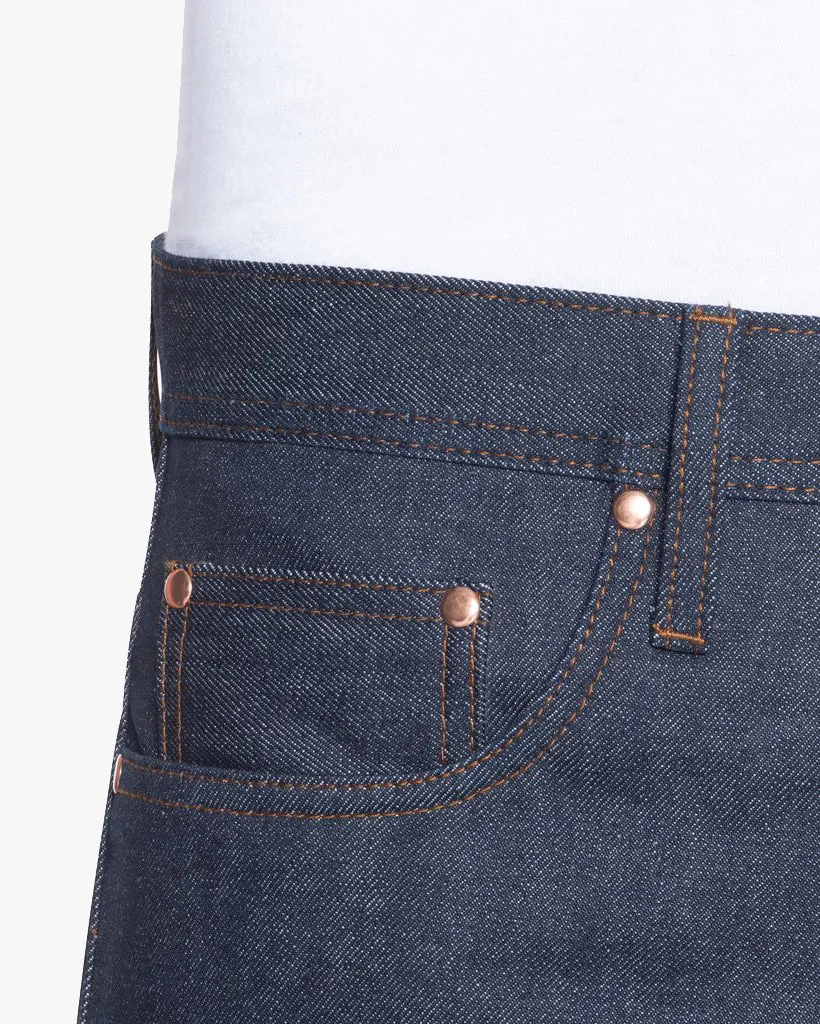 Unbranded UB601 Relaxed Tapered Mens Jeans - 14.5oz Indigo Selvedge