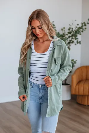 Venus Snap Shacket - Fern