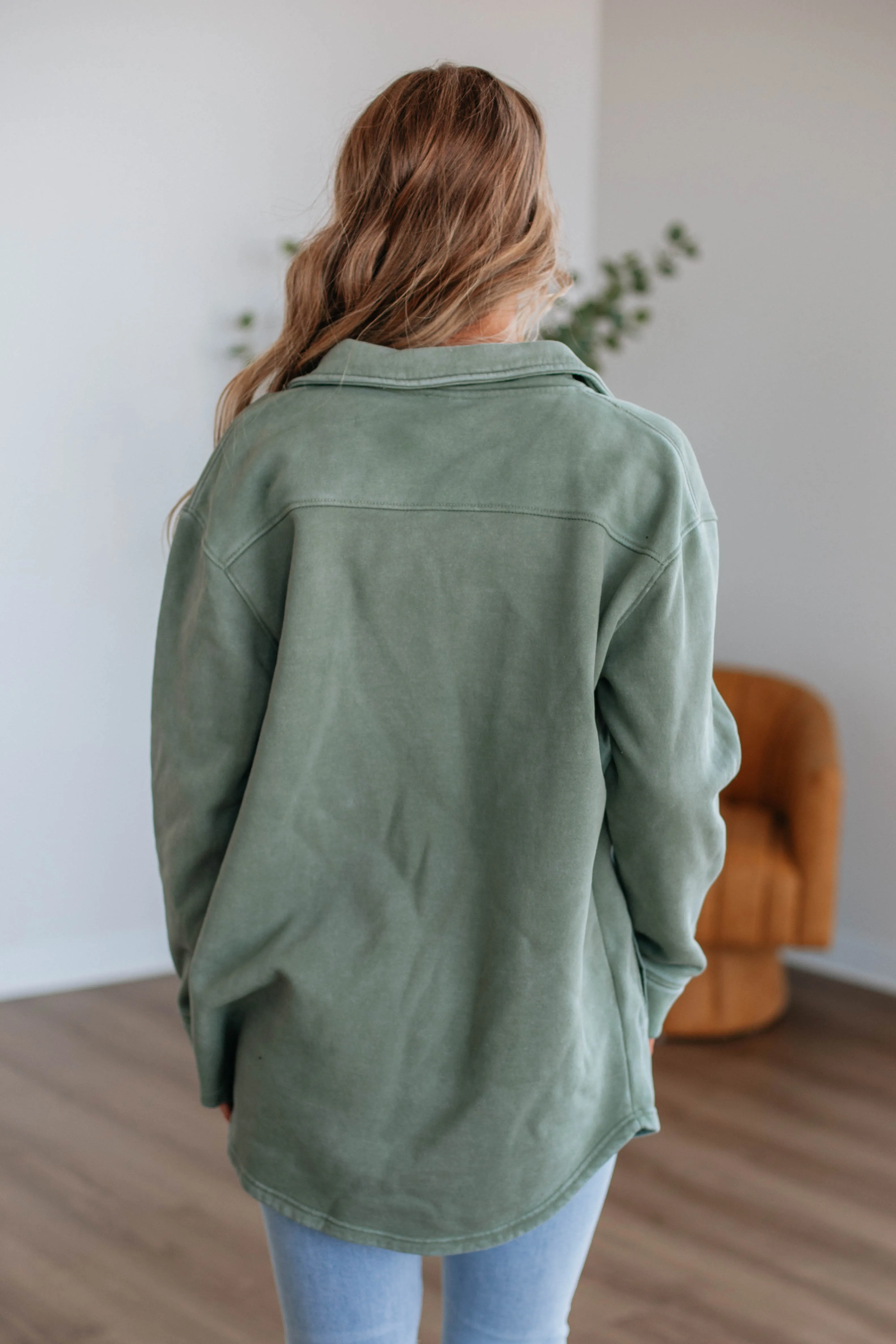 Venus Snap Shacket - Fern