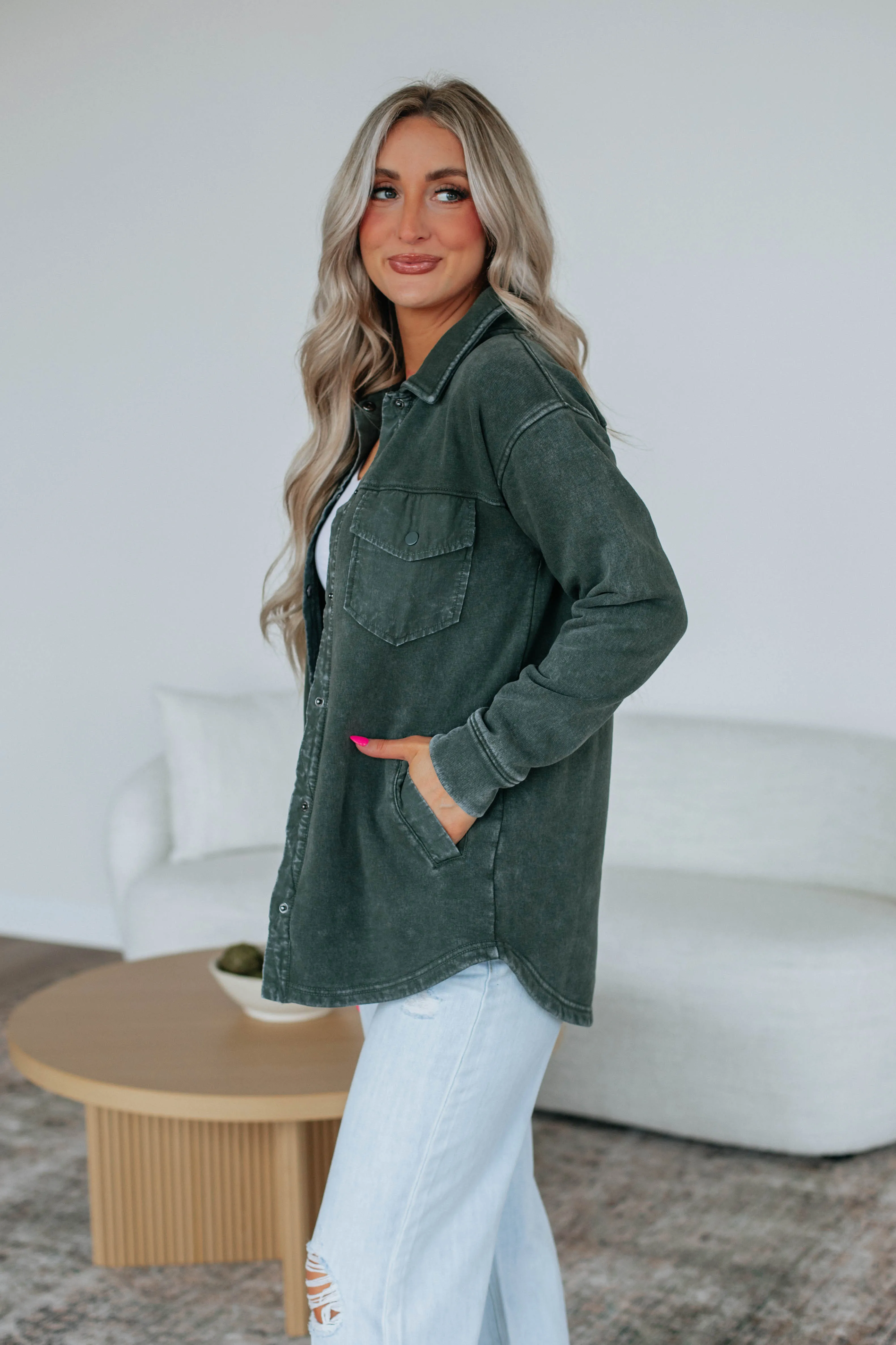 Venus Snap Shacket - Forest