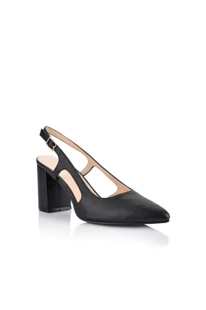 Verali Enrique Sling Back Block Heels Black
