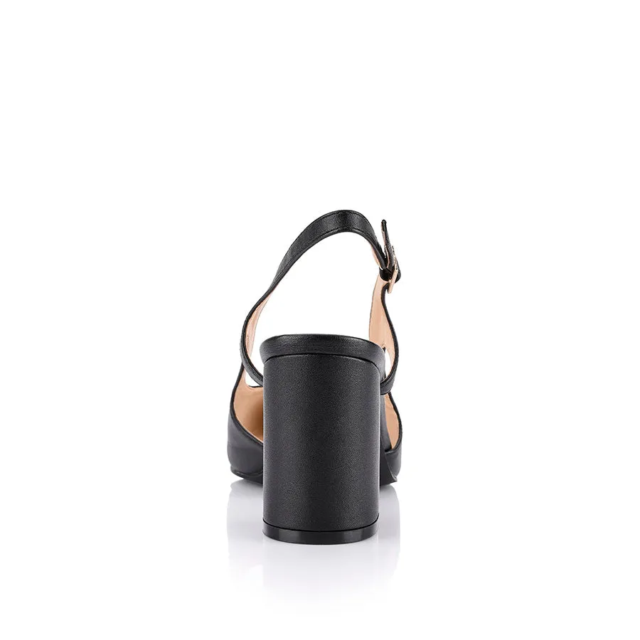 Verali Enrique Sling Back Block Heels Black