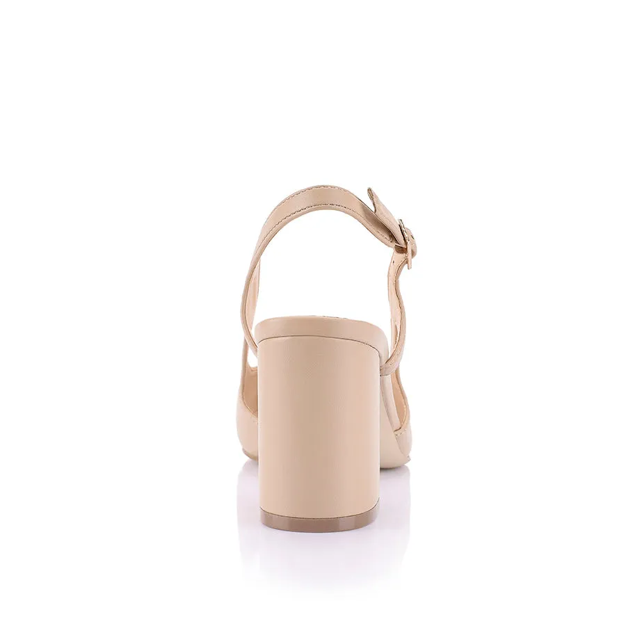 Verali Enrique Sling Back Block Heels Nude