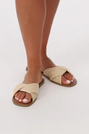 Verali Sage Casual Slides Natural Raffia