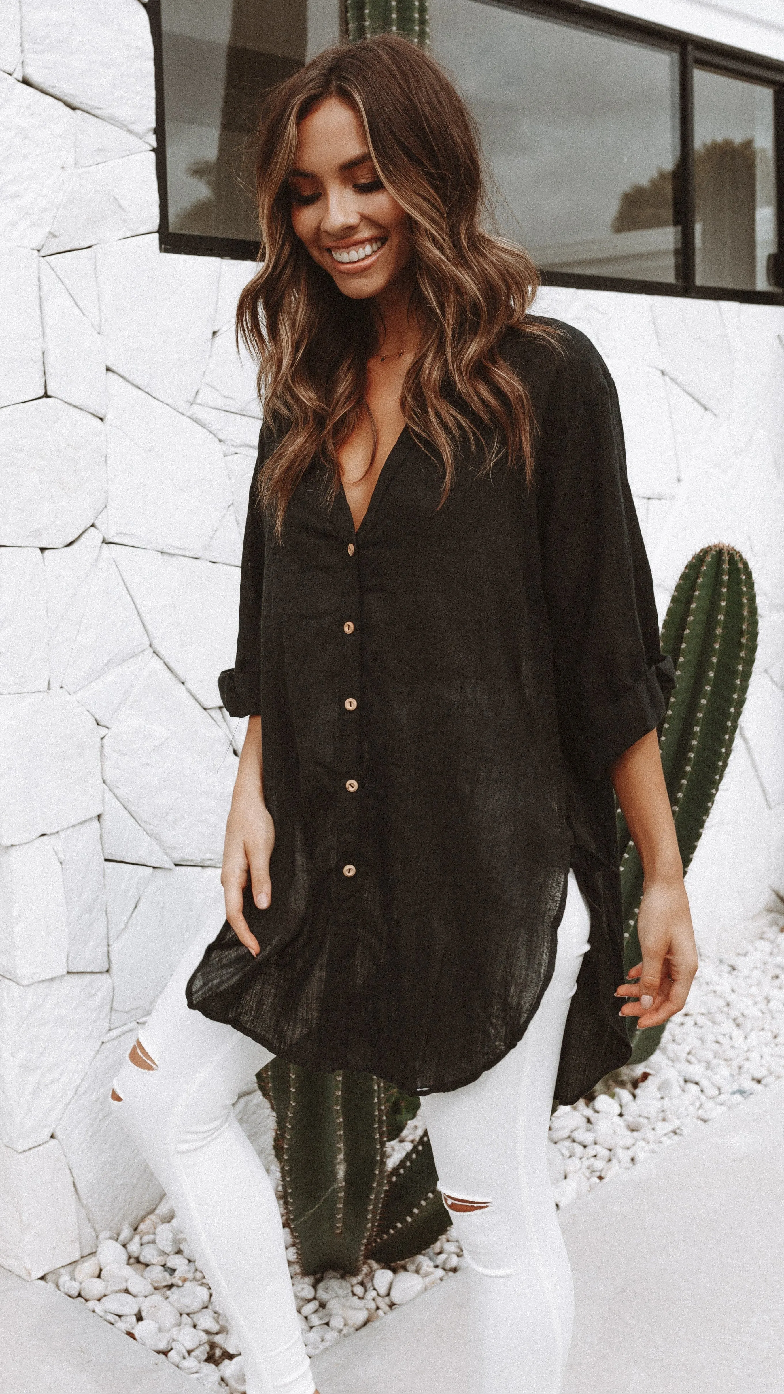 Vesper Short Sleeve Top - Black