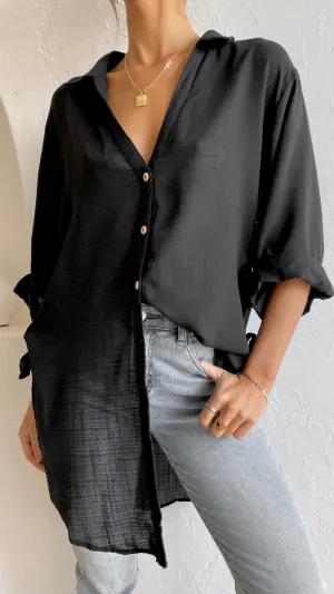 Vesper Short Sleeve Top - Black