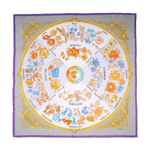 VIOLET AND TAUPE SILK SCARF 90