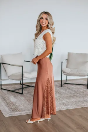 Vivian Lace Skirt - Clay