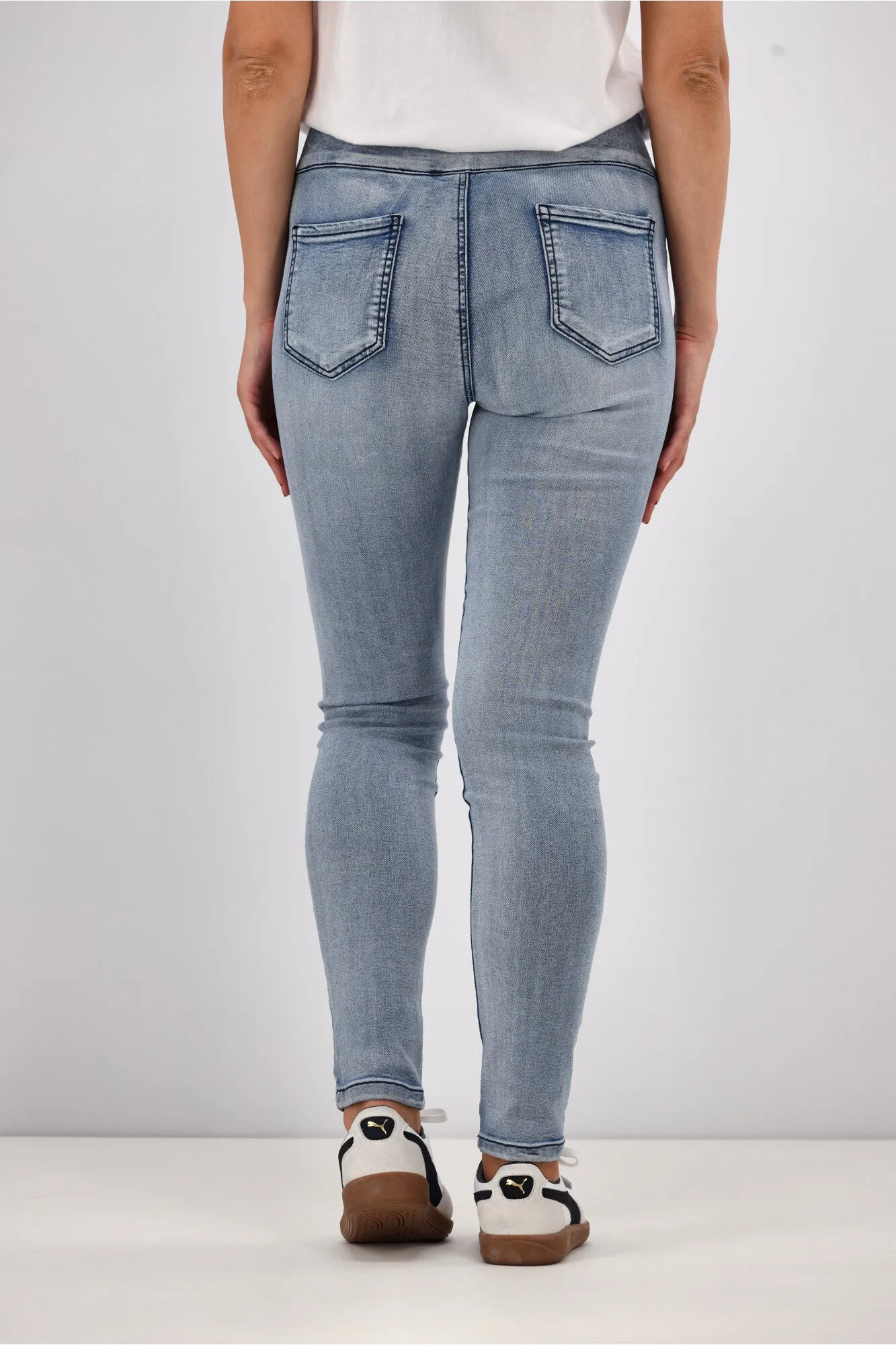 Wakee Denim Moxy Pull On Jean Washed Blue