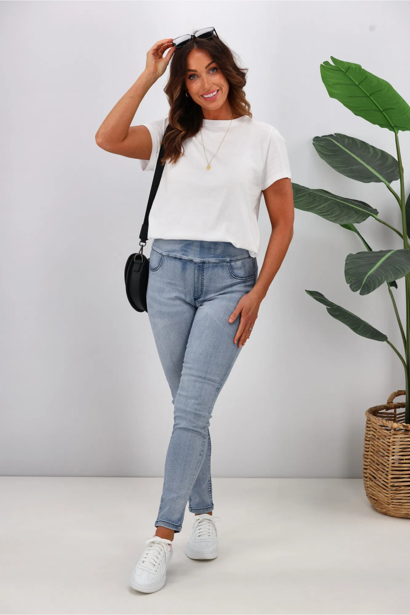 Wakee Denim Moxy Pull On Jean Washed Blue